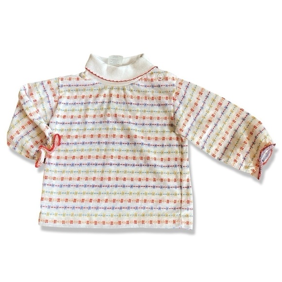 ⭐️VINTAGE SEARS Child’s Stripe Pattern Collar Long Sleeve Shirt - Picture 1 of 5